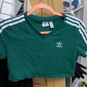 Green adidas crop top